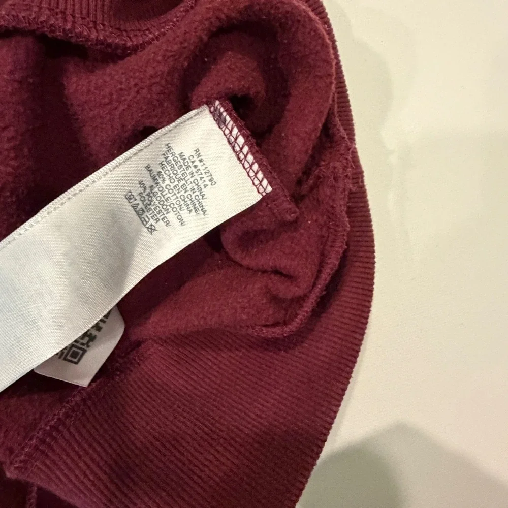 True Religion Men's M Burgundy Logo Sweatshirt Y2K Streetwear Oversized Crewneck